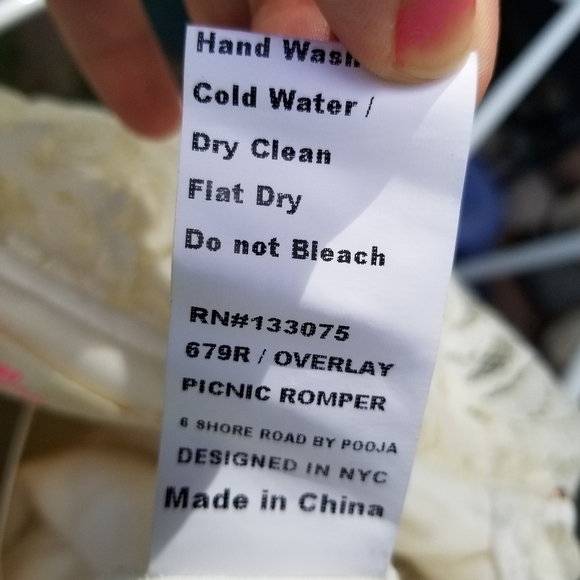 NWT 6 Shore Road by Pooja overlay picnic romper in moonlight white XS - Picture 8 of 10